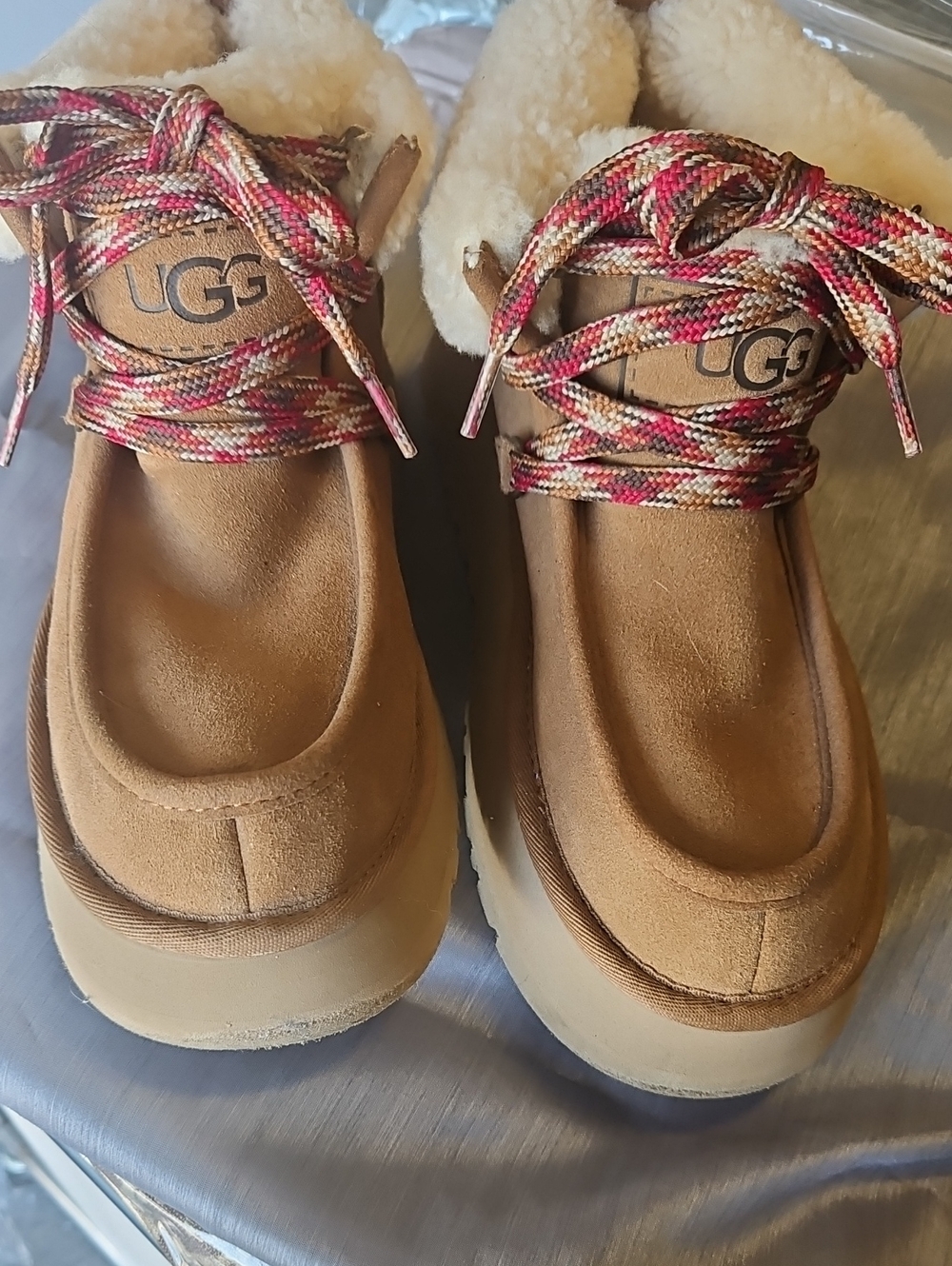 Australian UGG Chestnut Suede Lace-Up Booties